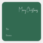 Moderne Kerstmis | Groen tot van vierkante Sticker (Voorkant)
