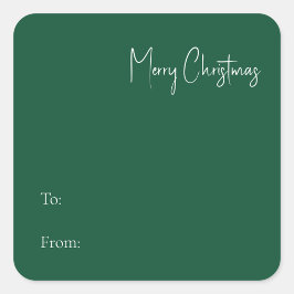 Moderne Kerstmis | Groen tot van vierkante Sticker