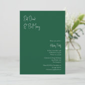 Moderne Kerstmis | Groene eet-Drink en wees lekker Kaart (Staand voorkant)