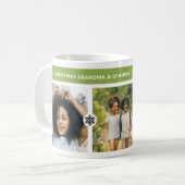 Moderne Kerstmis Grootouders 3 Foto's Koffiemok (Voorkant links)