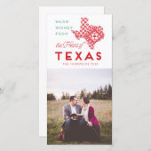 Moderne Kerstmis-hartslag van Texas Photo Greeting Feestdagenkaart (Voorkant / Achterkant)