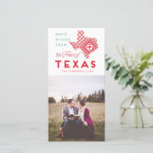 Moderne Kerstmis-hartslag van Texas Photo Greeting Feestdagenkaart (Staand voorkant)