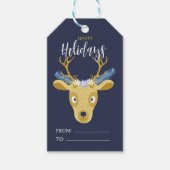 Moderne kerstmis in Floral Cadeaulabel (Voorkant)