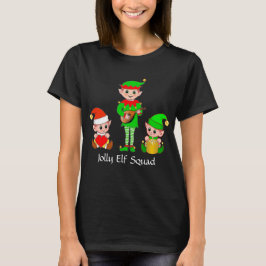 Moderne Kerstmis Jolly Elf Squad T-Shirt