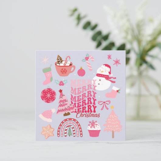 Moderne Kerstmis Kaart (Staand voorkant)