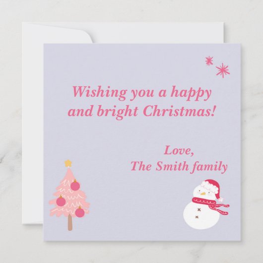 Moderne Kerstmis Kaart (Achterkant)
