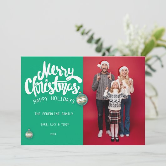 Moderne Kerstmis Kaart (Staand voorkant)