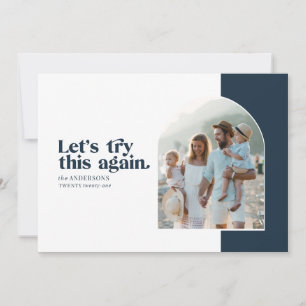 Moderne kerstmis kan dit opnieuw proberen feestdagenkaart