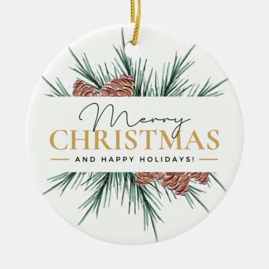 Moderne Kerstmis Keramisch Ornament (Voorkant)