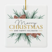 Moderne Kerstmis Keramisch Ornament (Achterkant)