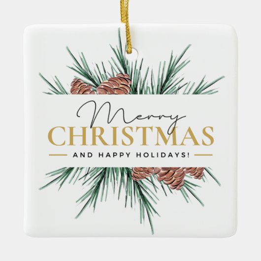 Moderne Kerstmis Keramisch Ornament (Voorkant)