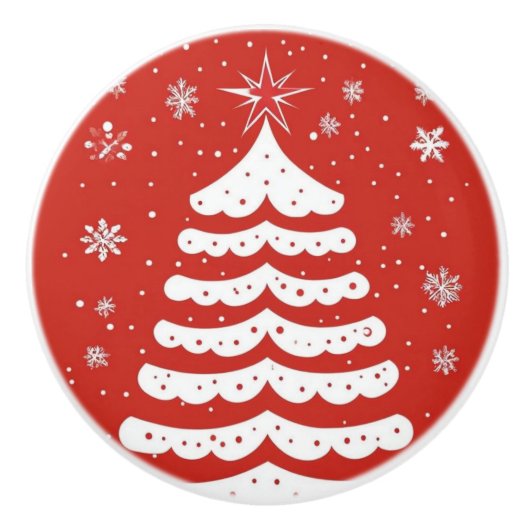 Moderne Kerstmis Keramische Knop (Voorkant)