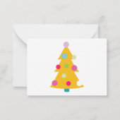 Moderne Kerstmis | Kleurrijke Whimsical | Retro Notitiekaartje (Voorkant)