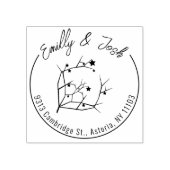 Moderne Kerstmis Koppels Namen Retouradres Rubberstempel (Afrduk)