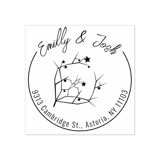 Moderne Kerstmis Koppels Namen Retouradres Rubberstempel (Afrduk)