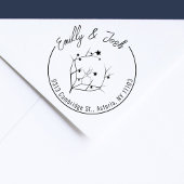 Moderne Kerstmis Koppels Namen Retouradres Rubberstempel