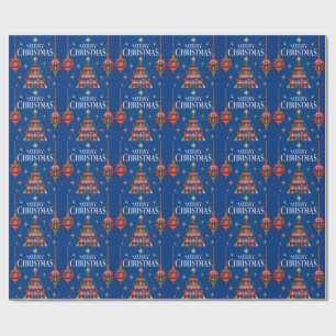 Moderne Kerstmis, Krachtige Merry Christmas Typogr Cadeaupapier