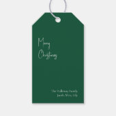 Moderne Kerstmis | Labels voor groene familie Cadeaulabel (Voorkant)