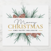 Moderne Kerstmis Likeurfles Etiket (Enkel label)