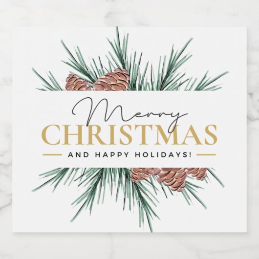 Moderne Kerstmis Likeurfles Etiket (Enkel label)