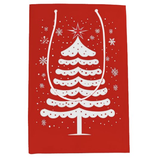 Moderne Kerstmis Medium Cadeauzakje (Voorkant)