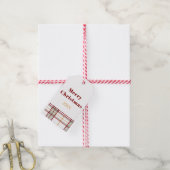 Moderne Kerstmis Merry Christmas Geruite Gift Tag Cadeaulabel (Met Touw)