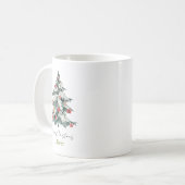 Moderne Kerstmis met Eigen Naam Koffiemok (Voorkant links)