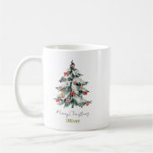 Moderne Kerstmis met Eigen Naam Koffiemok (Links)