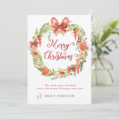 Moderne kerstmis met kalligrafie, niet-foto feestdagenkaart (Staand voorkant)