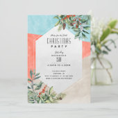 Moderne kerstmis met kleurenblok kaart (Staand voorkant)