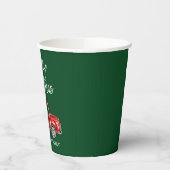 Moderne Kerstmis met penseel rood vrachtwagen groe Papieren Bekers (Links)