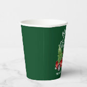 Moderne Kerstmis met penseel rood vrachtwagen groe Papieren Bekers (Rechts)