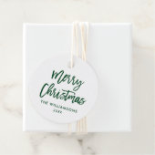 Moderne kerstmis met penseelscript bedankjes labels (In situ)