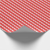 Moderne Kerstmis met rode en witte schelp Cadeaupapier (Hoek)