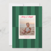 Moderne Kerstmis met vrolijke en heldere groene st Feestdagenkaart (Voorkant)