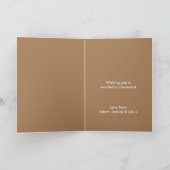 Moderne Kerstmis | Minimale groene en goudvet Feestdagen Kaart (Binnen)