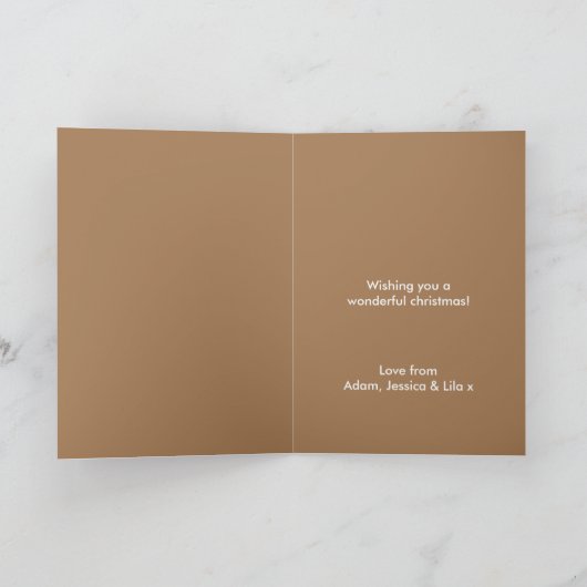 Moderne Kerstmis | Minimale groene en goudvet Feestdagen Kaart (Binnen)