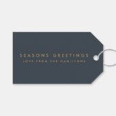 Moderne Kerstmis | Minimale slachting grijs en gou Cadeaulabel (Voorkant (Horizontaal))