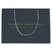 Moderne Kerstmis | Minimale slachting grijs en gou Groot Cadeauzakje (Voorkant)