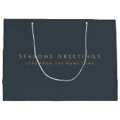 Moderne Kerstmis | Minimale slachting grijs en gou Groot Cadeauzakje (Achterkant)