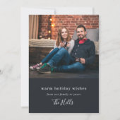 Moderne Kerstmis | Minimale stijlvolle paarfoto Feestdagenkaart (Voorkant)