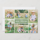 Moderne kerstmis Mint Green Photo Collage Feestdagenkaart (Voorkant)