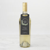 Moderne kerstmis | Monogram | Familienaam Flessenhanger (Op fles)