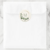 Moderne kerstmis | Monogram | Familienaam Ronde Sticker (Tas)
