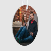 Moderne Kerstmis | Paar foto Burgundy Maroon Ornament (voorkant)