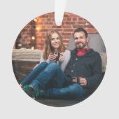 Moderne Kerstmis | Paar foto Burgundy Maroon Ornament (voorkant)