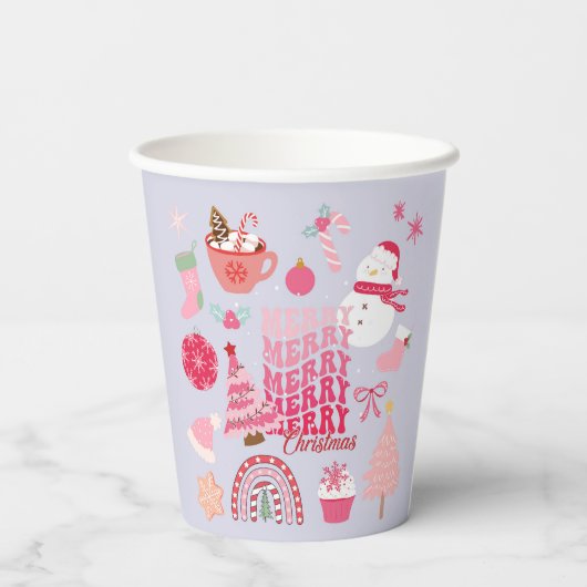 Moderne Kerstmis Papieren Bekers (Achterkant)