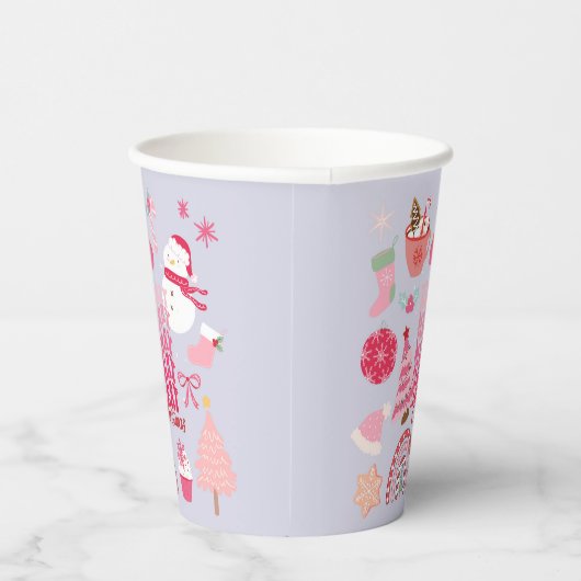 Moderne Kerstmis Papieren Bekers (Rechts)