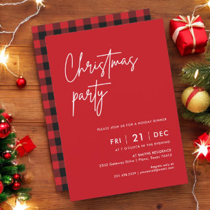 Moderne Kerstmis Partij Dinner Uitnodiging met Sch