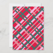 Moderne Kerstmis Plaid Rood Groen Verticale Foto Feestdagenkaart (Achterkant)